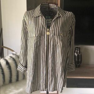 NWT Grey & Gold Lined Shirt